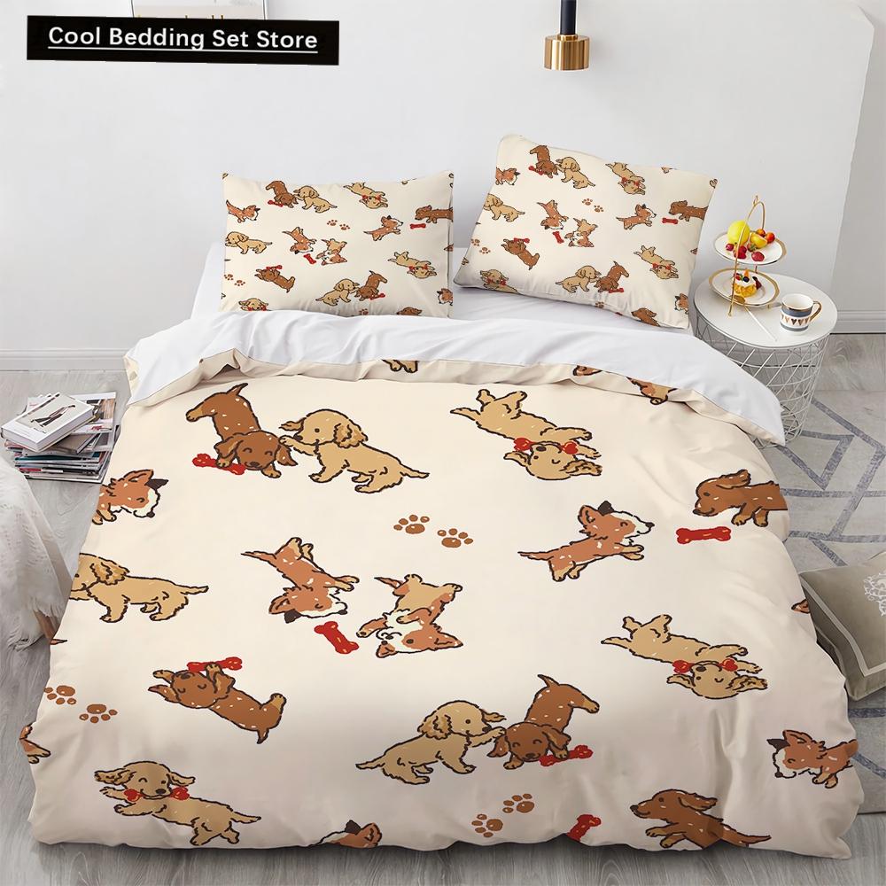 Cartoon Animals Toy Car Duvet Cover King Queen Lovely Frog Cat Rabbit Bedding Set for Kids Wildlife 2/3pcs Polyester Quilt Cover
