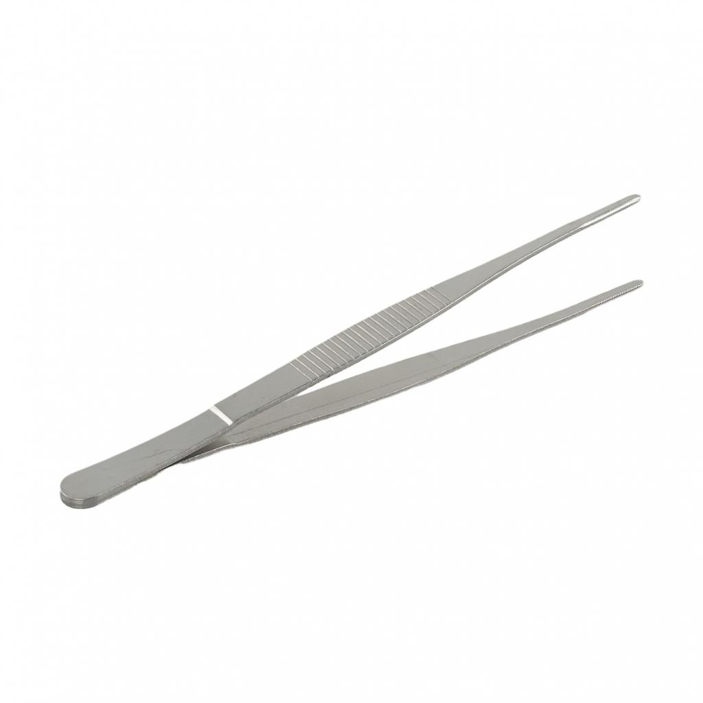 Long Stainless Steel Food Tweezers BBQ Beef Clip Curved Straight Head Tongs Tool