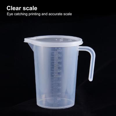 Healthy Smooth Strong Toughness Plastic Comfortable Handle Measuring Mug Cup for Home Measuring Cup