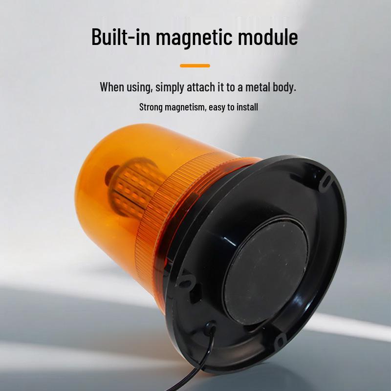 12V/24V Magnetic LED Rotating Strobe Light for Cars, Forklifts, and Rescue Vehicles