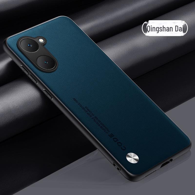 Vivo Y03 Carbon Fiber Leather Protective Cover with Full Lens and Round Edge Design, 4G Kevlar for Men and Women