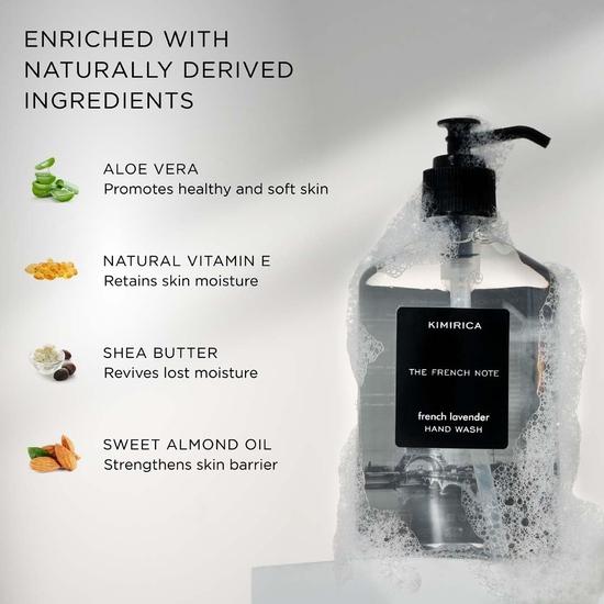 Kimirica French Note Handwash Lavender Luxury | Goodness of Aloevera & Olive Oil 100% Vegan & Paraben Free (270 Ml)