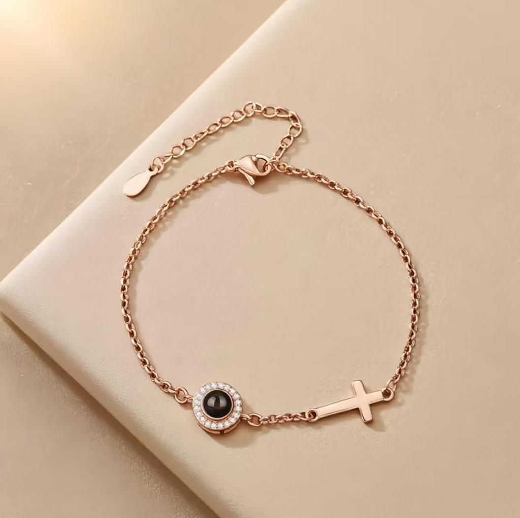 Exquisite Cross Projection Bracelet: Versatile European and American Custom Jewelry