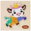 Wooden Cartoon Animal & Transport Puzzle for Toddlers, Educational Toy for Ages 2-3