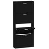 VidaXL Shoe Cabinet Black 59x17x150 Cm Engineered Wood 342520