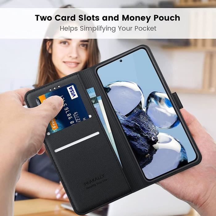 Coque de Protection - E.F.Connection - pour Xiaomi 12T - Noir - Verres Trempés - Anti-Choc 360 Degré - avec 2 Verres Trempés