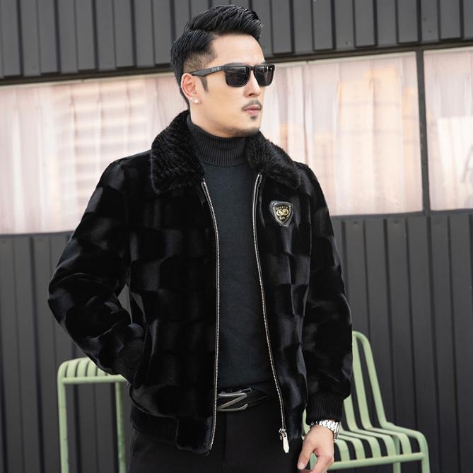 Men's Winter Temperament Lapel Jacket Straight Hem Casual Coat