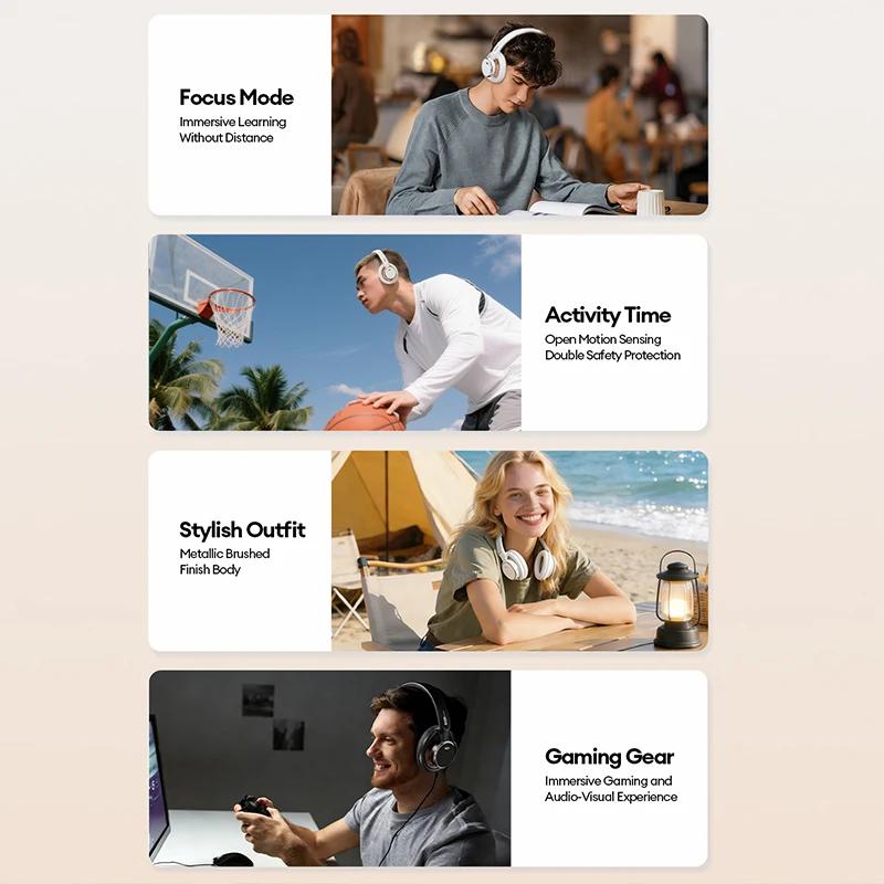 Original Lenovo LS116 Gaming Headset Wireless Bluetooth 6.0 Earphones Surround Noise Foldable Sport Over Ear Headphone With HD Mic New