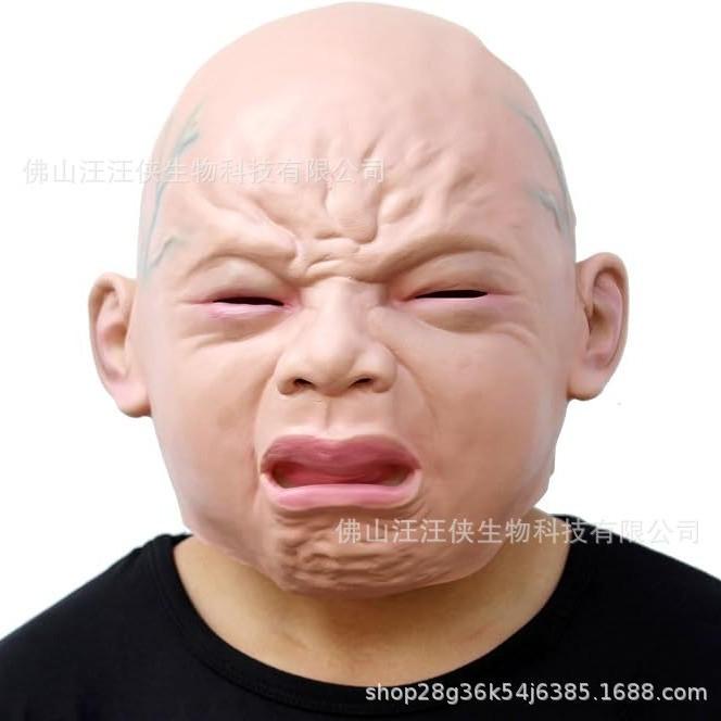 Hot-selling realistic human face mask, Halloween funny old man headgear, available for purchase