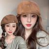 Solid Color Beret Hat Warm Peaked Caps New Forward Cap  Autumn