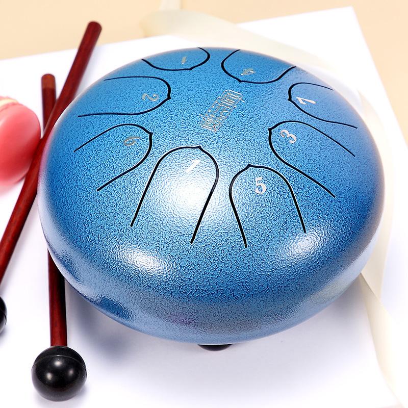 6 Inch 8 Note Tongue Drum Sound Therapy Steel Tongue Drums Healing Professional Percussion Music Instrument Accessories Children's Musical Taiko Drum