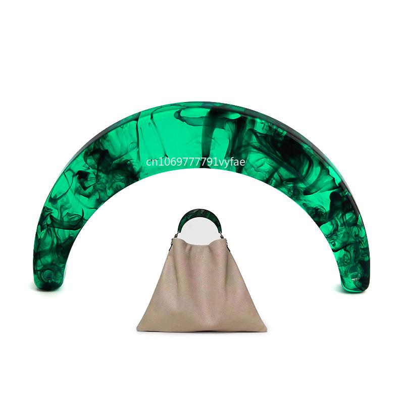Semi-circular Acrylic Handle with Square Buckle Women's Bag Handle Woven Bag Handle DIY Handmade Bag Accessories
