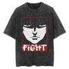 Baki Print Vintage Cotton Tees For Men Women Summer Casual Tshirt Tees Gym Workout Training Short Sleeve Tops Outfits