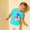 Neues Sommer-Jungen-Rundhals-T-Shirt mit Leuchtprint Kinder-Oberteil mit kurzen Ärmeln