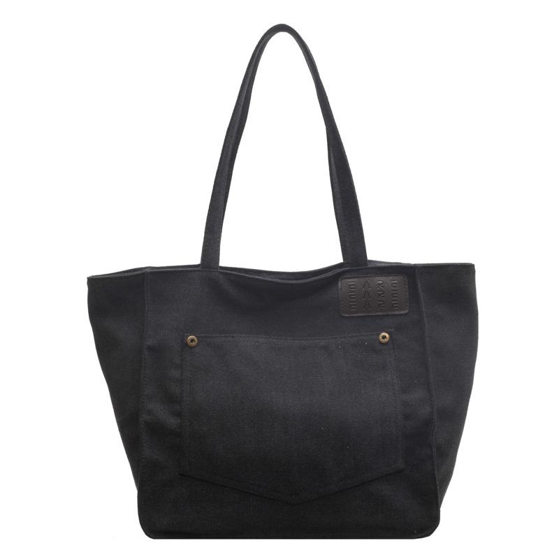 Literary and Retro Canvas Bag Women's Large-capacity Tote Bag Student Class Shoulder Bag Handbag Simple Cloth Bag