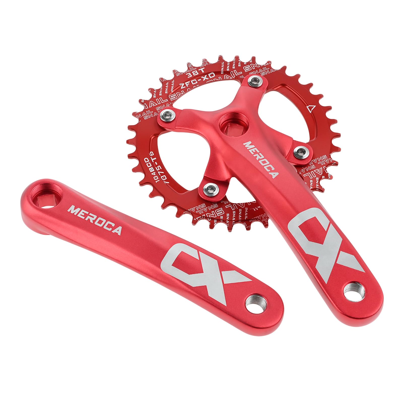 

Etermeta Bicycle Crankset, 104mm BCD, 170mm Square Taper, Aluminum Alloy Crank, 38T, Red, for Road Bikes, Mountain Bikes, and General Bikes