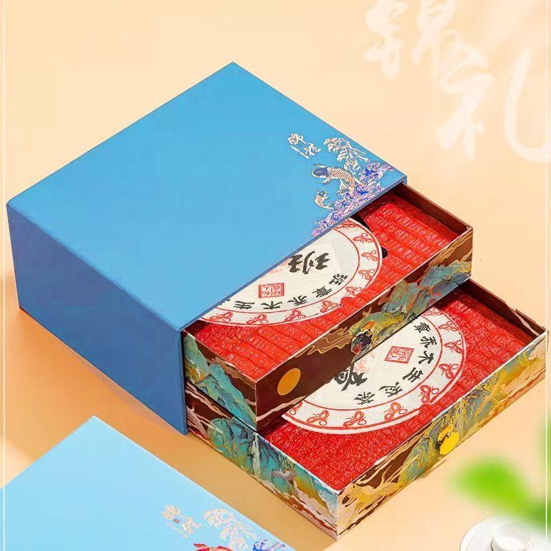 Miaoguzan Premium Tea Cake Gift Set: Fuding Aged White & Bulang Pu er (675g)