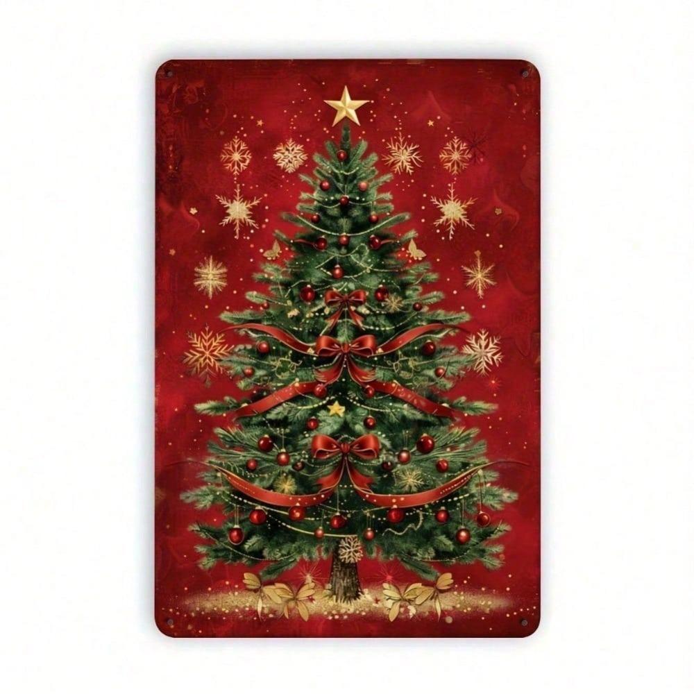

8x12in Christmas Tree Metal Tin Sign for Home Wall Decor Vintage Bar Cafe Man Cave Decoration 20x30 разноцветный