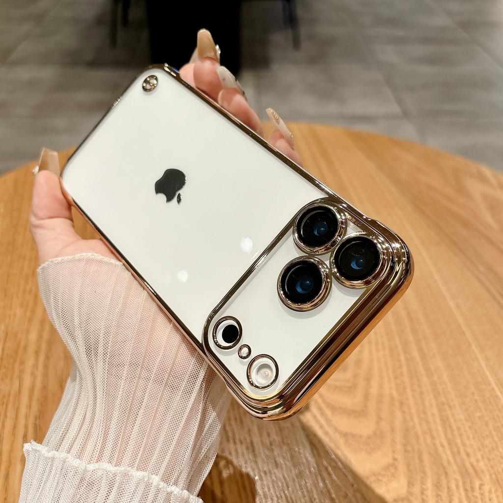 For IPhone17promax Ultra-thin Mobile Phone Case for Apple 16 Electroplated Frameless 15 Transparent Hard Shell 14 Heat Dissipation