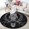 Black and White Bird,Round Area Rug,Carpet Rug for Living Room Bedroom Sofa Playroom Decor,Non-slip Floor Mat