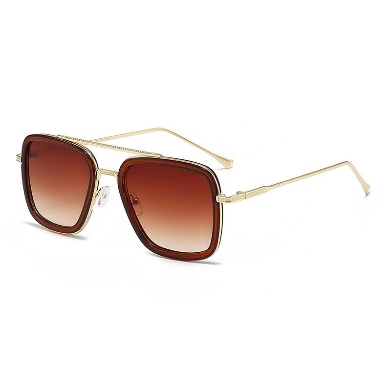 Stylish Men's Square Frame Sunglasses Inspired by Iron Man and Spider-Man - Trendy European and American Design, Large Frame