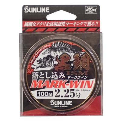 SUNLINE Filo di Nylon Kurodaiism Drop-in Markwin 100m 2.25 Bianco & Nero & Arancione Eccitante & Verde Miele