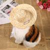 Small Cute Handcrafted Woven Straw Pet Puppy Hat Stylish Costume Hats for Little Dog Cat # S