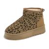 Womens Ankle Boot 2025 Trend New Leopard Print Design Home Plush Warm Botas Mujer Casual One-foot Thick-soled Walking Snow Boots
