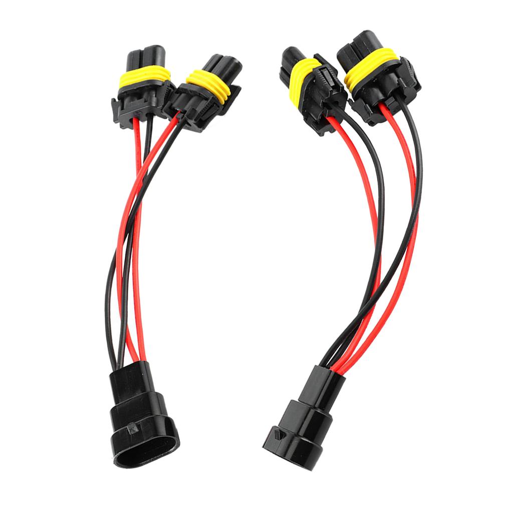 2Pcs 9005 9006 Male To Female One To Two Splitter Wires Harness for Car Headlights Retrofit