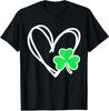 St Patricks Day Love With Heart And Shamrock Clover Unisex T-Shirt