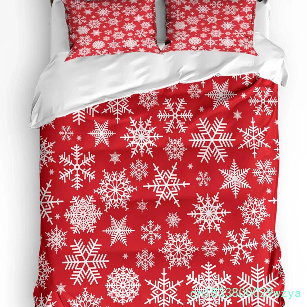 Christmas City Houses Building Castle Bedding Set 3pcs Duvet Cover Pillowcase Kids Adult Quilt Cover Double Bed Set Home Textile