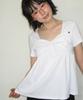 RONRON Knot Ribbon A Line T Shirt White