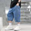 Pantaloncini di jeans alla moda sopra il ginocchio per ragazzi: Abbigliamento Estivo Leggero, Fresco e di Media Lunghezza per Bambini Grandi