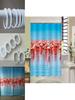 Luxurious 3d Waterproof Polyester Shower Curtain With Elegant Red-crowned Pattern