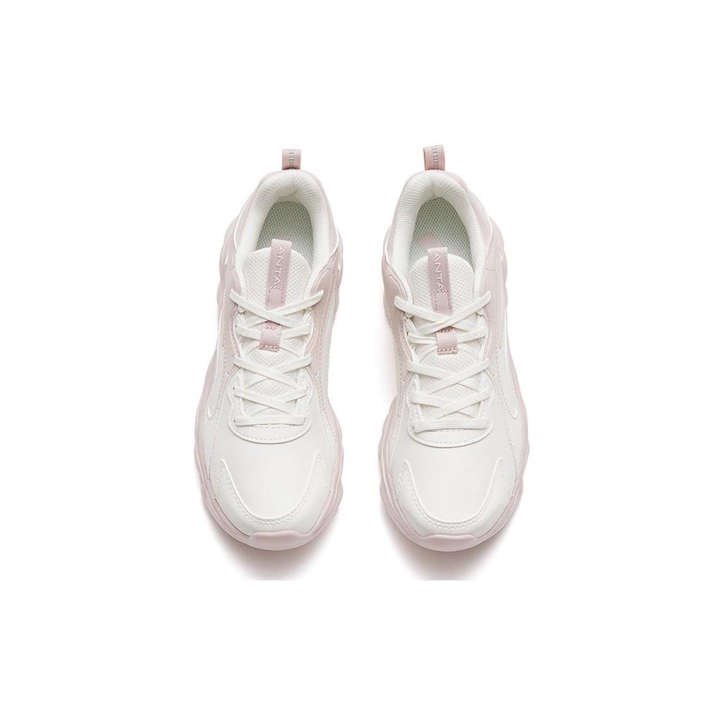 New Anta Sheepskin Cushioning, Slip Resistant, And Abrasion Resistant Low Top Running Shoes Women's White Gray 122245574-5