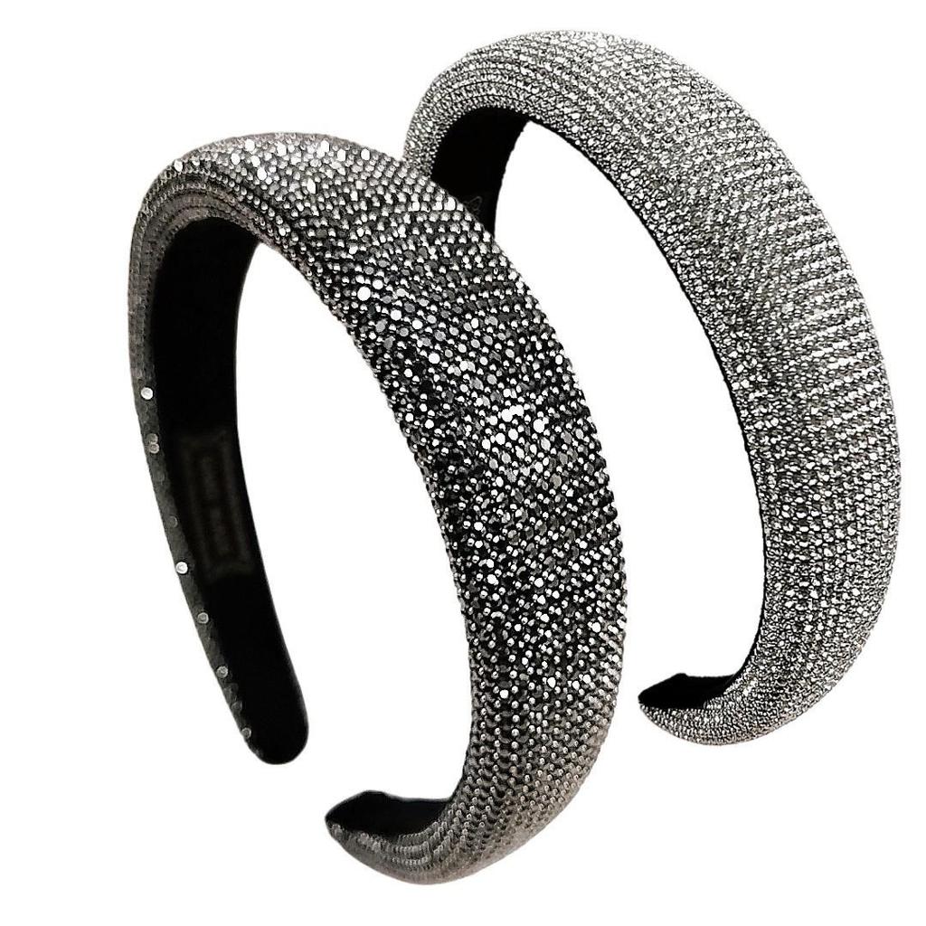 Chaebol Heiress Diamond Suede Headband: Trendy, Retro Luxury Style
