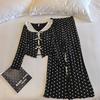 Women's Long Sleeve Pajama Set with Chest Pads - Bowknot Design, Korean Style, Suitable for Spring To Winter.