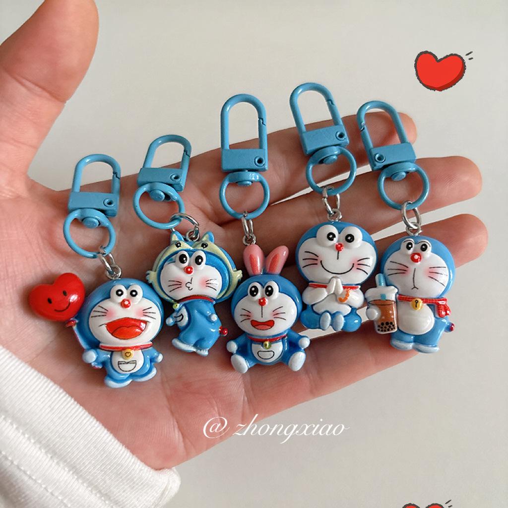 Kreslený Anime Doraemon Klíčenka Roztomilá Panenka Cosplay Kroužek na Klíče od Auta Batoh Kawaii Ozdoby Šperky Hračka Dětské Dárky k Narozeninám