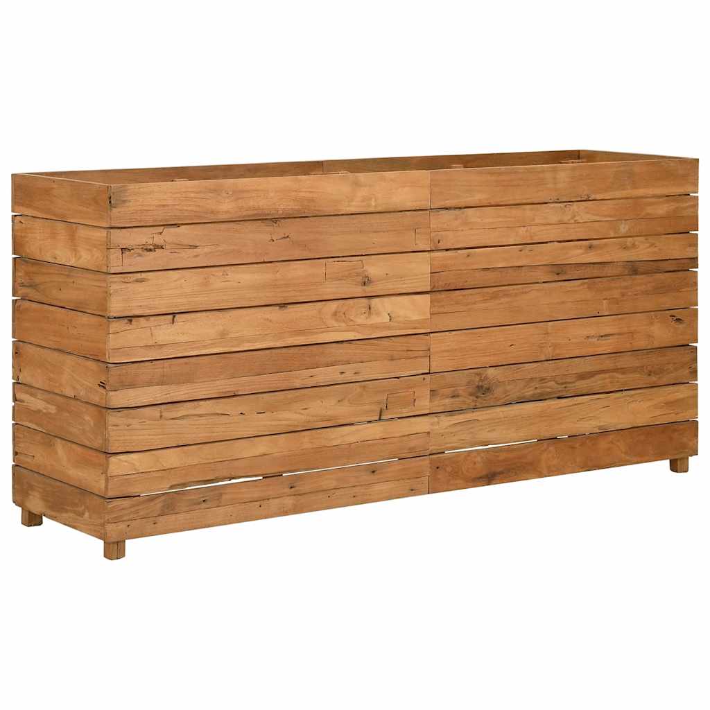 Raised Garden Bed 150 X 40 X 72 Cm Teak Reclaimed Wood and Steel