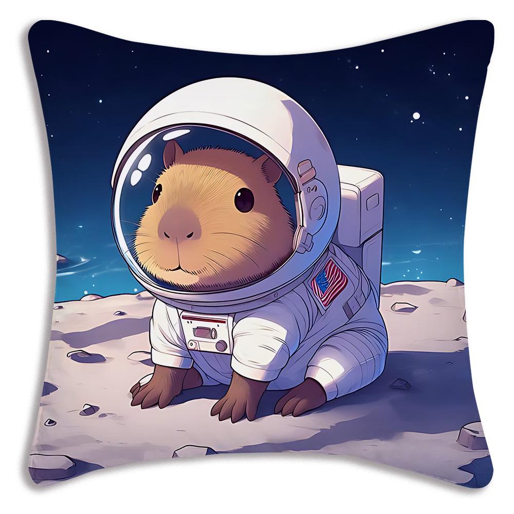 Cute Cartoon Capybara Pillow Case For Bedroom Car Cafe Room Soft Living Room Sofa Decor Pillow Case