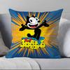 F-Felix The Cat Exquisite Pillow Case Anti-dustmite Pillowcase Invisible Zipper Silky Short Plush Sofa Cushion Cover