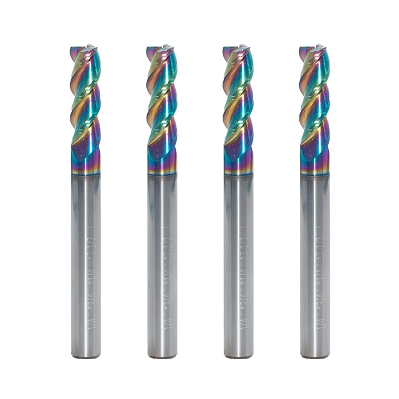1/4" Extra Long Carbide Square End Mill for Aluminum, Copper Alloy, Plastic, 4" Overall Length End Mill Bits, 3 Flute HRC 55 Deg DLC Coating, CNC