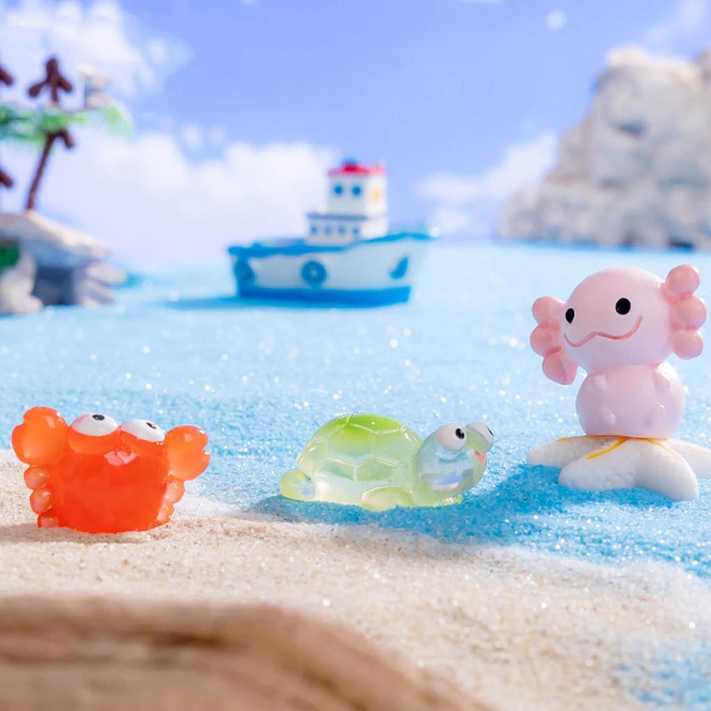 Aquarium Set of 18 and Marine Cute Miniature Miniature Aquarium Craft Micro Landscape Scenery Home Resin DIY Decor Corals, Fish, Life, Figurines,