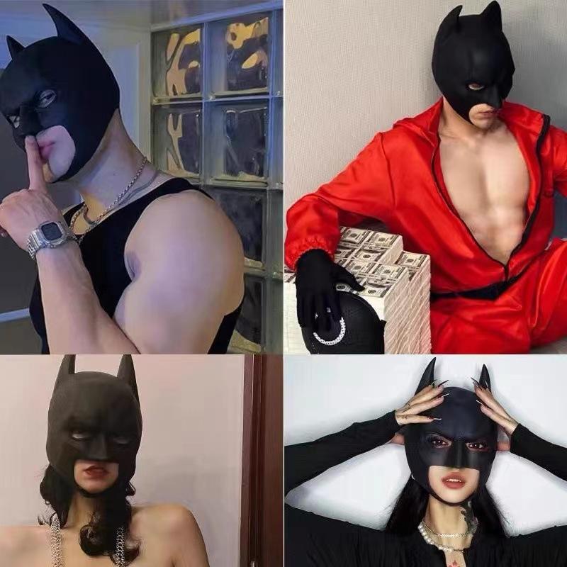 Batman Mask Full Face Headgear Halloween Cosplay Prop for TikTok Live Streaming