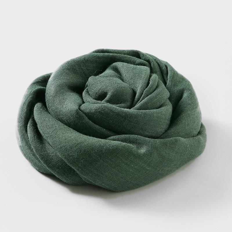 Minimalist Cotton Linen Scarf For Women With Solid Color Design Style1