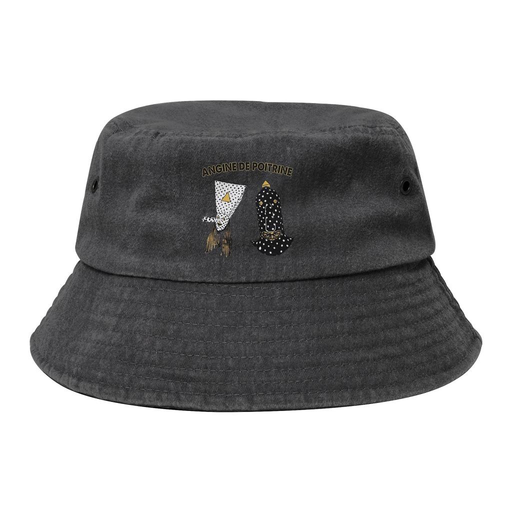 Unisex Distressed Denim Washed Bucket Hat Angine De Poitrine Canadian Band Headwear Fishing FisherUnisex Cap Session Hats Gifts