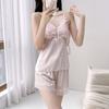 Women's Summer Pajamas Set Sexy New Ice Silk Suspenders Shorts Vest Internet Celebrity Butterfly Sex Backless Loungewear