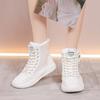 Fashion Winter Waterproof Round Toe High-top Woman Shoes Chunky with Laces Snow Boots for Women Non Slip Designer Luxury Plush Footwear