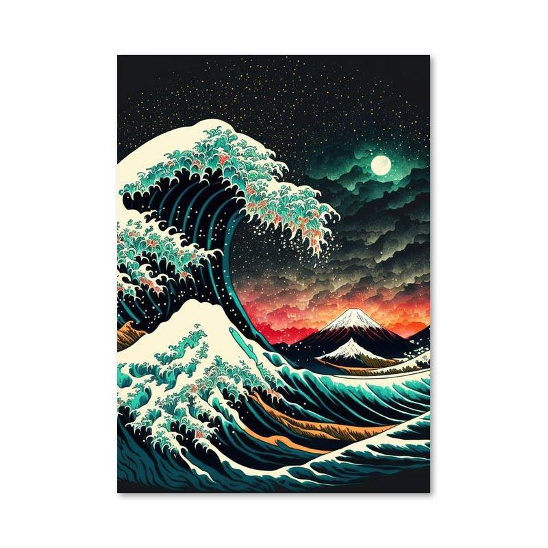Japan Wave Mountain Landscapes Canvas Paintings Posters and Prints Wall Art Pictures for Living Room Home Decoration
