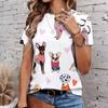 Fashion Women Retro Animal Patterns Print T Shirt Funny Casual O-neck Short Sleeves T-shirt Summer Female Tee Shirt